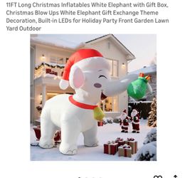 New 11ft long Christmas elephant
