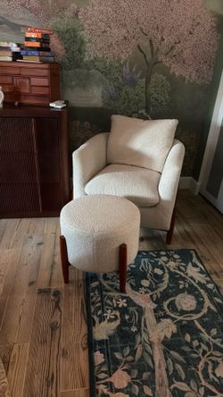Boucle chair and ottoman set from target