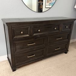 Dark Walnut 7 Drawer dresser 