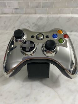 OEM Xbox 360 Wireless Controller Silver Chrome /w New Hall Effect Joysticks