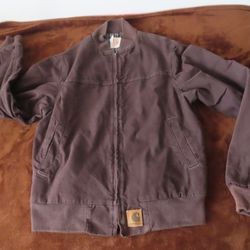 vintage 90s carhartt JS0173 Sheeting-Lined Canvas Plainsman Jacket Small