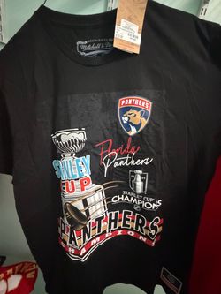 Exclusive Florida Panthers Mitchell and Ness Black Stanley Cup T shirt