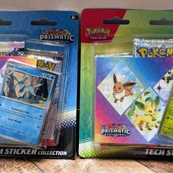 Pokémon Prismatic Evolutions Tech Sticker Collection (Leafeon & Glaceon) – Brand New Sealed