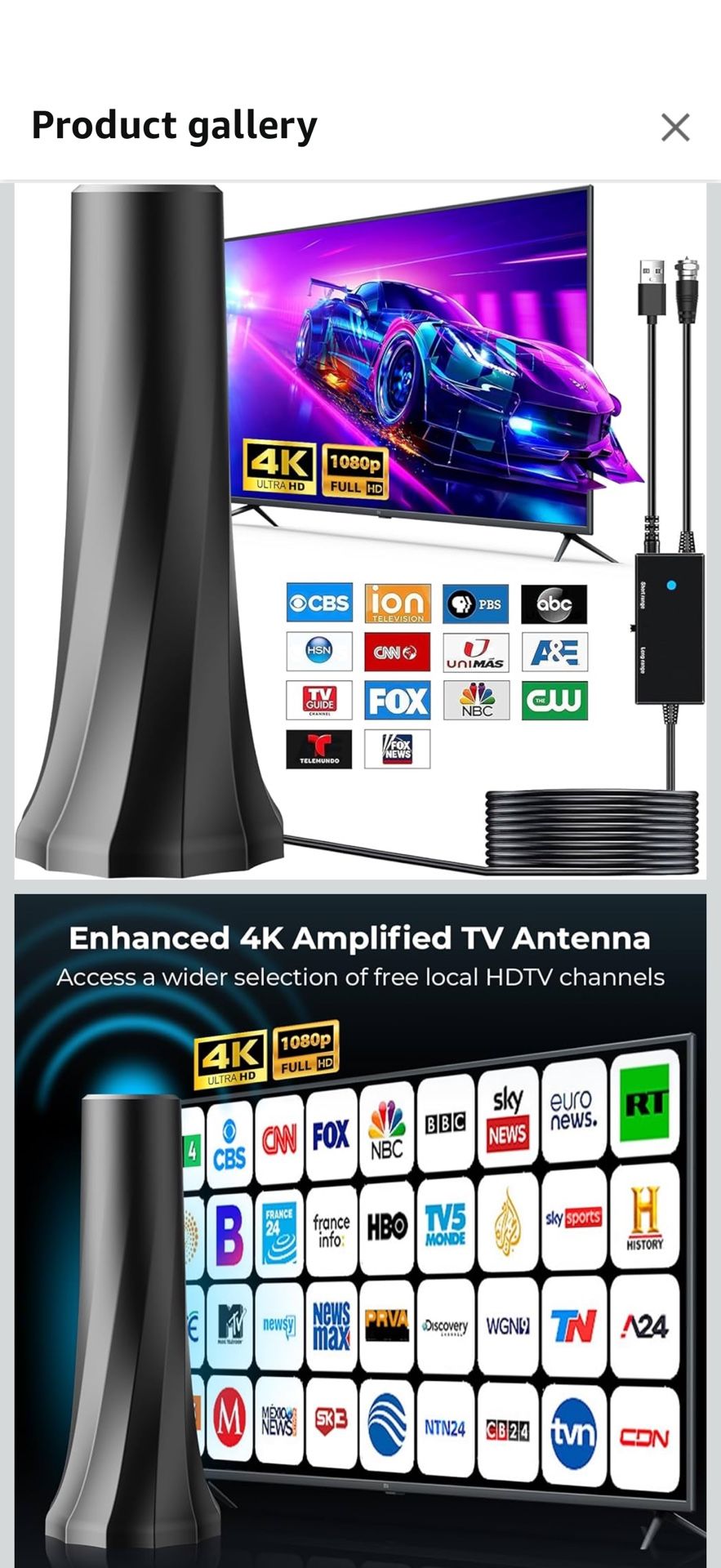 Branch New TV Antenna for Smart TV and Old TV, 1900+ Miles Range HD Digital 2025 TV Antenna Indoor with 360° Signal Strongest Booster, Supports Local 