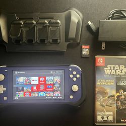 Nintendo switch lite with case and Star Wars game 