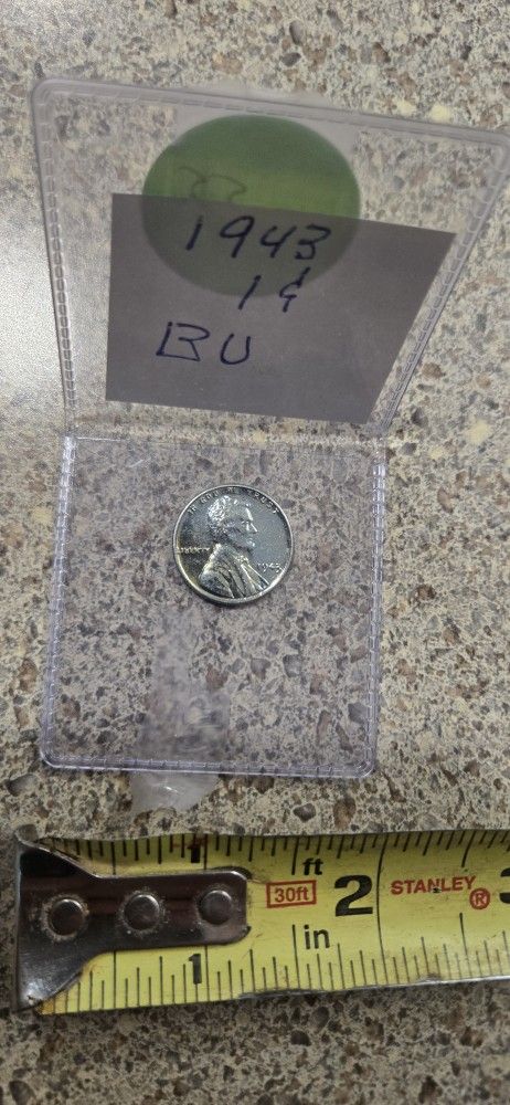 Steel BU Flawless 1943- P WWII Lincoln Wheat Penny
Mirror Like
