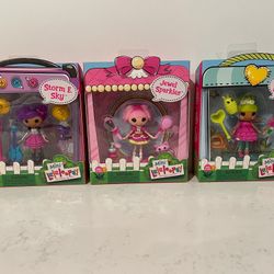 4 Mini Lalaloopsy Dolls 2 Pix E. Flutters, 1 Jewel Sparkles, and 1 Storm E. Sky