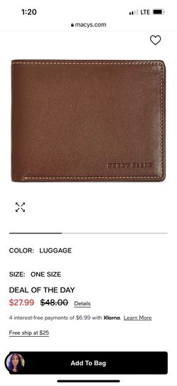 Perry Ellis Slim Leather Wallet *new*