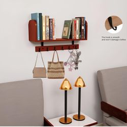 Kitchen Shelf with Hooks,Wall-Mounted Floating Shelves with Hooks