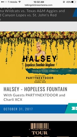 Halsey concert (2) tickets