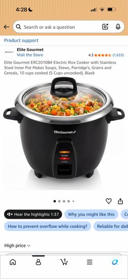 New in box 10 cup rice cooker with stainless bowl