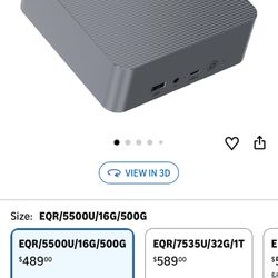Beelink EQR5 Mini Desktop PC with AMD Ryzen 5 5500U 6C/12T, 16GB DDR4 500G NVMe M.2 SSD, Dual Display Output, Built in PSU, WiFi 6, 1000M RJ45, Blueto
