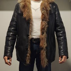 Jacket,  Men's jacket,  Men's leather jacket,  Men's leather jacket with sable fur