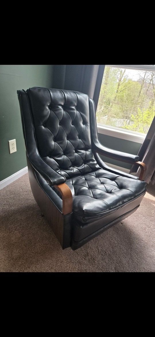 Mid-century Modern Leather Rocker