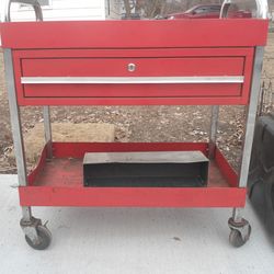 2-SHELF HEAVY-DUTY SERVICE CART WITH DRAWER
