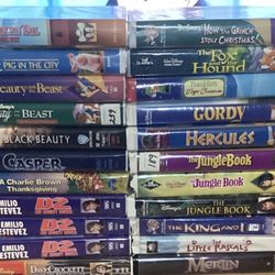 Disney,Kids,animation,& Comedy movie lot of 44 VHS Tapes UNTESTED