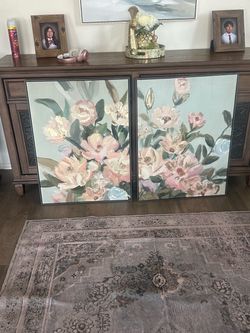 Floral Canvas Wall Art Set of 2