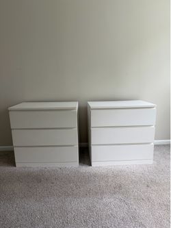 2 IKEA MALM 3-Drawer Dressers