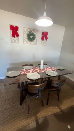 Wooden Table With 4 Chairs