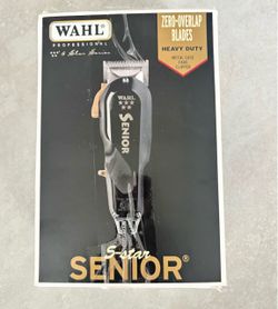Wahl Professional 5 Star Senior Corded Clipper, V9000 Motor, Model 8545 Adjustable Taper Lever & Zero-Overlap 0000 Blade for On-Scalp Fading, 3 Guides