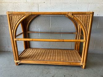 Boho Rattan Shelf Contains Console Table