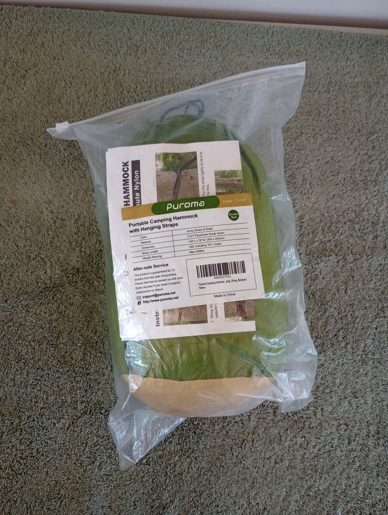 Parachute Nylon Hammock with 2 Hanging Straps for Backpacking