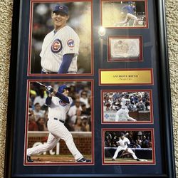 Chicago Cubs Anthony Rizzo Authentic Framed 5 Photo Signed Baseball Card Collage