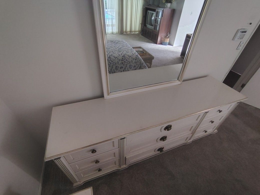 Bedroom Dresser And Mirror - Solid Wood
