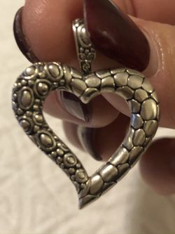 .925 Sterling Silver heart shape pendant