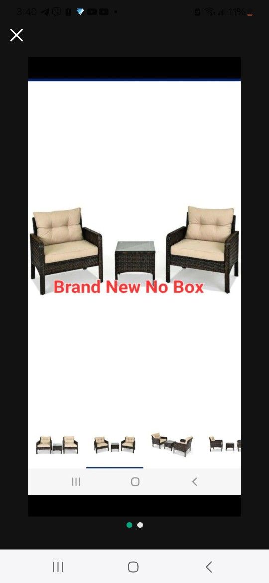 Brand New 3 Pcs Patio Set. No Box