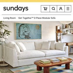 Free Delivery NEW IN-BOX Sundays™ Get Together™ 2-Piece Modular Sofa SIZE LARGE (Retail $3,100+tax)