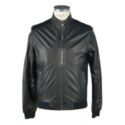 Emilio Romanelli SLEEK BLACK GENUINE LEATHER JACKET