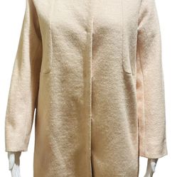 NWT FRNCH Paris Pale Pink Wool Blend Button Front Pockets Coat Jacket Size M