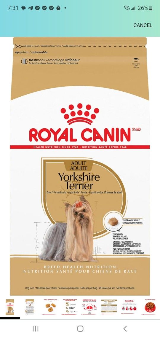 BRAND NEW..Royal Canin Yorkshire Terrier Adult Dry Dog Food