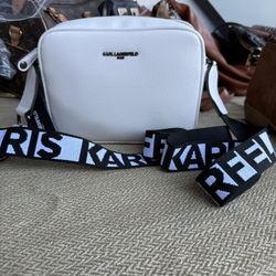 Karl Lagerfeld White Bag with Black Straps