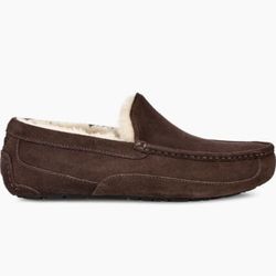 Ugg Mens Chocolate Brown Suede Shearling Ascot Slippers Size 9. used condition. Make an offer!