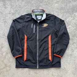 Reebok Anaheim Ducks NHL Center Ice Collection Full Zip Windbreaker Jacket Size Small