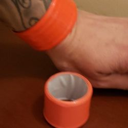 X2 VINTAGE NEON ORANGE SNAP ON NOSTALGIC BRACELET SET