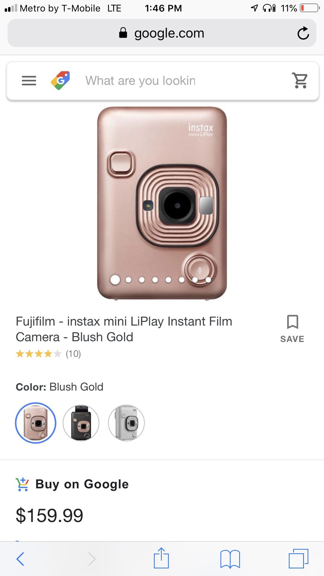 Brand New Fujifilm instax mini LiPlay- Blush Gold