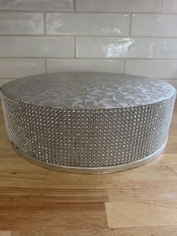 Rhinestone diamond mesh round wedding cake stand