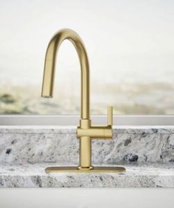 50% OFF - KOHLER Clarus Pull-Down Kitchen Faucet Vibrant Brushed Moderne Brass