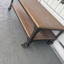Coffee Table .. Rustic On Wheels 