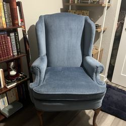 Blue Wingback Chair 