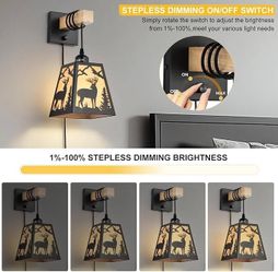 Wall Sconce Plug in,Rustic Deer
