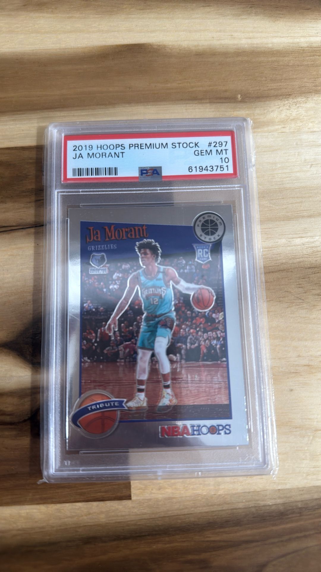 2019 HOOPS PREMIUM JA MORANT RC PSA 10