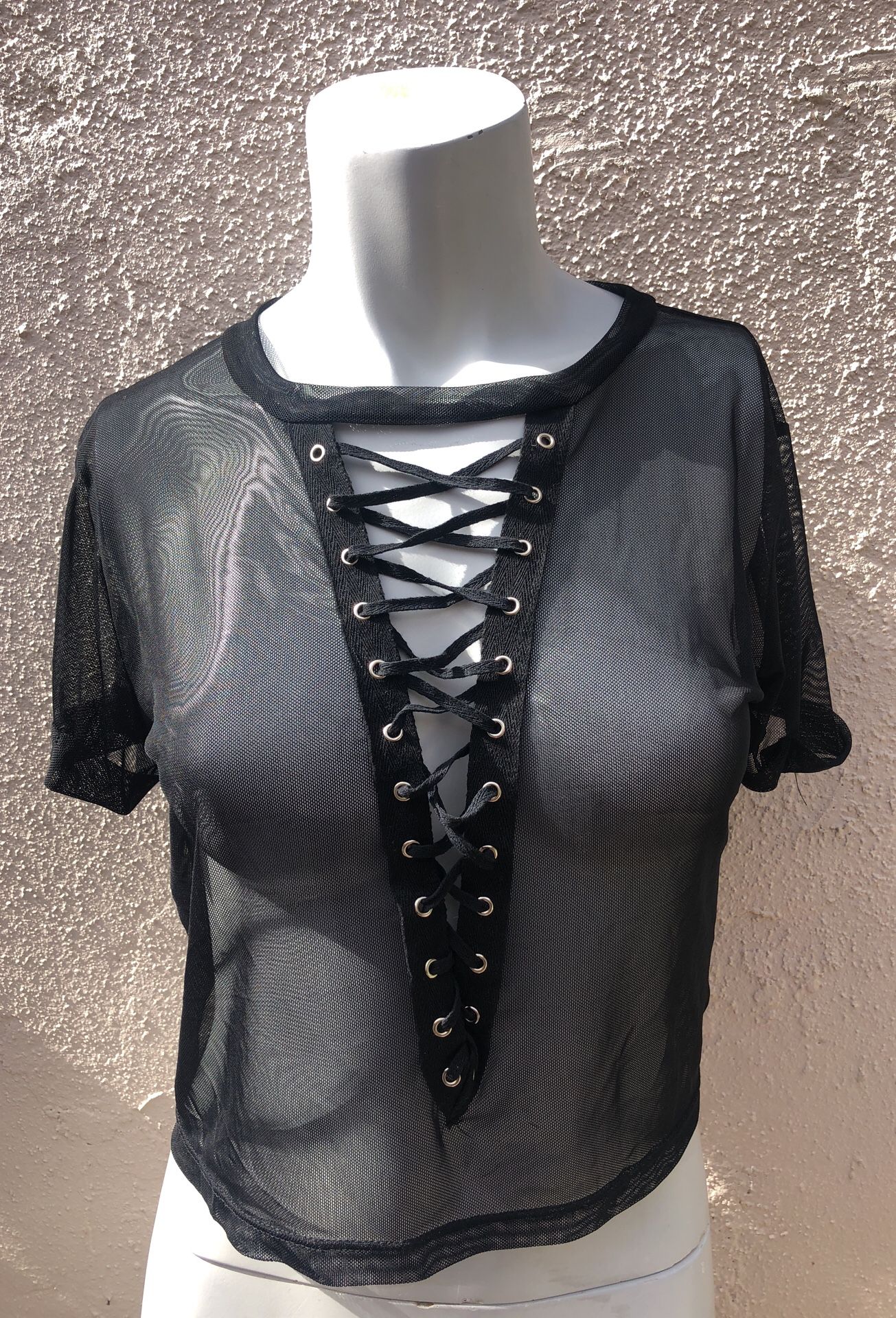 NEW See through black crop top
