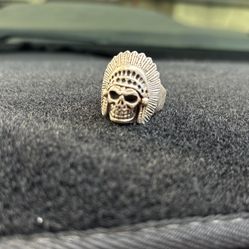 Anillo De Plata Calavera Skull Pesado Heavy Ring