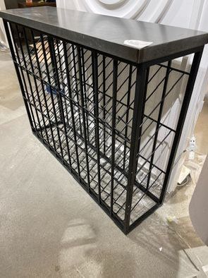 Wavertree Wine Rack in Black and Galvanized Steel -