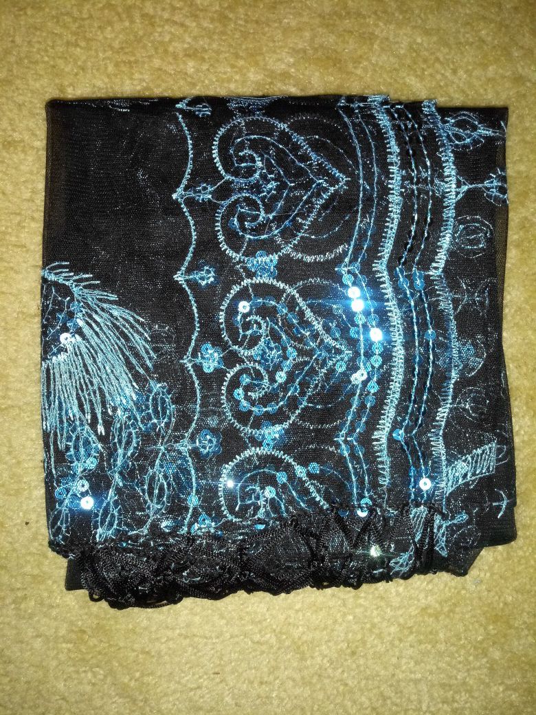 42x64 Scarf with sequins Embroidered