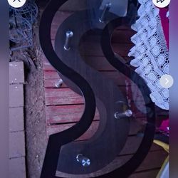 "S" style glass table